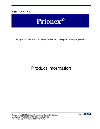 Prionex®Product information DSM Pentapharm